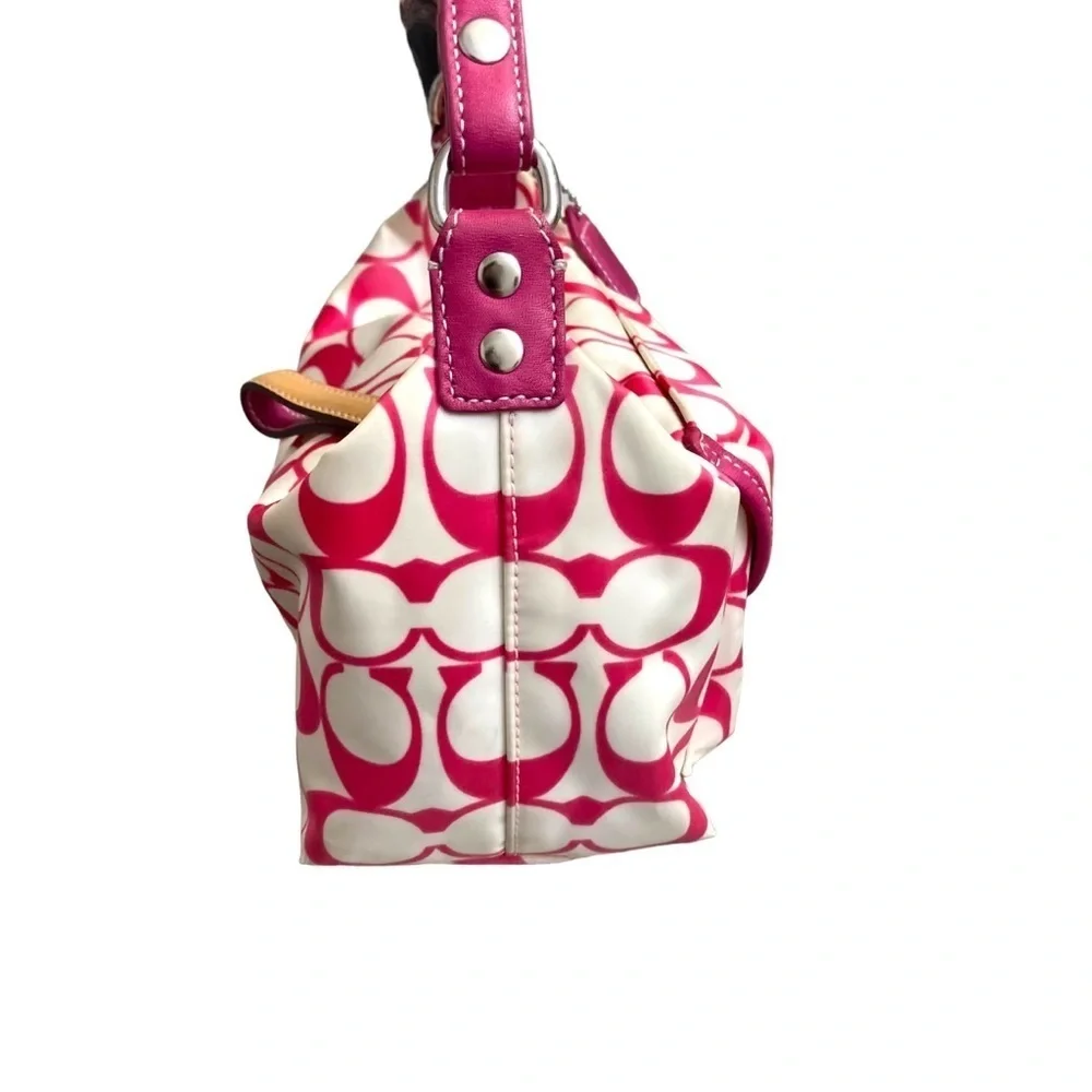 Coach vintage y2k white and pink signature satin mini bag